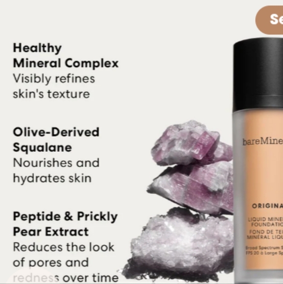 NIB bareMinerals Original Liquid Mineral Foundation SPF 20 - Medium Tan 18 - Picture 3 of 6